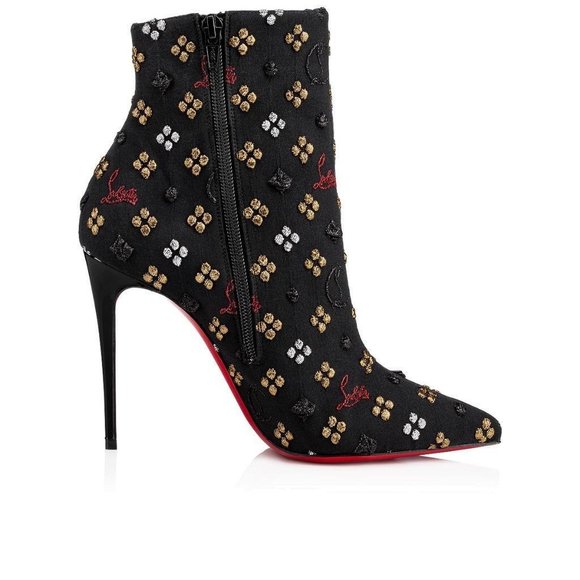 Christian Louboutin SO KATE BOOTY Jacquard Loubi In The Sky Boots Heels - Picture 2 of 14